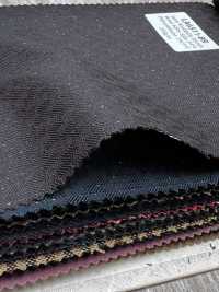 LA6511-BR À rayures marron en laine extensible lamée soie, fabriqué au Japon[Textile] HOSOI SYOJI Images supplémentaires