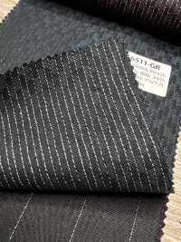 LA6511-GR Rayure verte en laine stretch lamée de soie, fabriquée au Japon[Textile] HOSOI SYOJI Images supplémentaires