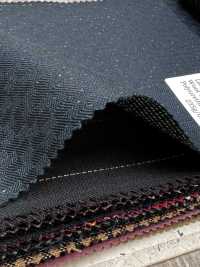LA6511-GR Rayure verte en laine stretch lamée de soie, fabriquée au Japon[Textile] HOSOI SYOJI Images supplémentaires