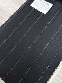 LA5521-BK Soie lamée laine extensible à rayures noires, fabriquée au Japon[Textile] HOSOI SYOJI Images supplémentaires