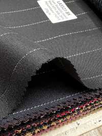 LA5521-BK Soie lamée laine extensible à rayures noires, fabriquée au Japon[Textile] HOSOI SYOJI Images supplémentaires
