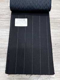 LA5521-BK Soie lamée laine extensible à rayures noires, fabriquée au Japon[Textile] HOSOI SYOJI Images supplémentaires
