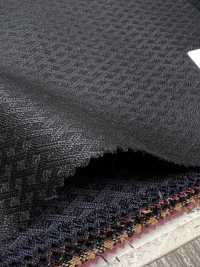 SK6511-BK Laine et soie stretch fabriquées au Japon, motif losanges noirs[Textile] HOSOI SYOJI Images supplémentaires