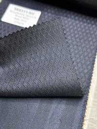 SK6511-NV Fabriqué au Japon, soie et laine extensibles, motif losange, bleu marine[Textile] HOSOI SYOJI Images supplémentaires