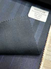 SK6512-GR Soie-laine stretch marron à rayures, fabriquée au Japon[Textile] HOSOI SYOJI Images supplémentaires