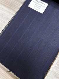 SK6521-NV Soie-laine stretch marron à rayures, fabriquée au Japon[Textile] HOSOI SYOJI Images supplémentaires