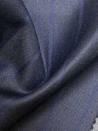 SK6521-NV Soie-laine stretch marron à rayures, fabriquée au Japon[Textile] HOSOI SYOJI Images supplémentaires