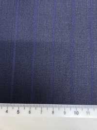 SK6521-NV Soie-laine stretch marron à rayures, fabriquée au Japon[Textile] HOSOI SYOJI Images supplémentaires