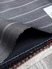 SK6521-GY Fabriqué au Japon Soie Laine Extensible À Rayures Grises[Textile] HOSOI SYOJI Images supplémentaires