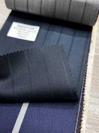 SK6521-GR Soie Laine extensible à rayures vertes fabriquée au Japon[Textile] HOSOI SYOJI Images supplémentaires