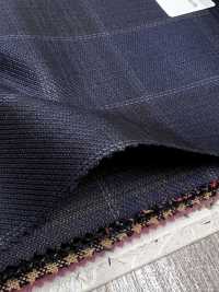SK6531-NV Fabriqué au Japon, mélange extensible soie-laine à carreaux bleu marine[Textile] HOSOI SYOJI Images supplémentaires