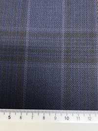 SK6531-NV Fabriqué au Japon, mélange extensible soie-laine à carreaux bleu marine[Textile] HOSOI SYOJI Images supplémentaires