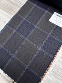 SK6531-BR Soie et laine extensible à carreaux marron fabriquée au Japon[Textile] HOSOI SYOJI Images supplémentaires