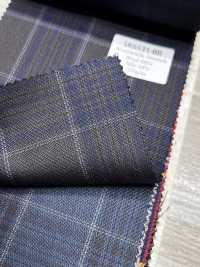 SK6531-BR Soie et laine extensible à carreaux marron fabriquée au Japon[Textile] HOSOI SYOJI Images supplémentaires