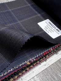 SK6531-BR Soie et laine extensible à carreaux marron fabriquée au Japon[Textile] HOSOI SYOJI Images supplémentaires