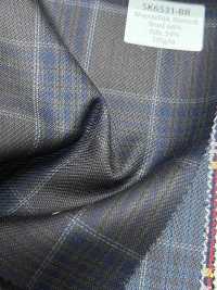 SK6531-BR Soie et laine extensible à carreaux marron fabriquée au Japon[Textile] HOSOI SYOJI Images supplémentaires
