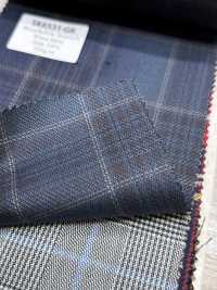 SK6531-GR Fabriqué au Japon — carreaux verts extensibles en soie et laine[Textile] HOSOI SYOJI Images supplémentaires