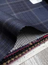 SK6531-GR Fabriqué au Japon — carreaux verts extensibles en soie et laine[Textile] HOSOI SYOJI Images supplémentaires