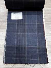 SK6531-GR Fabriqué au Japon — carreaux verts extensibles en soie et laine[Textile] HOSOI SYOJI Images supplémentaires