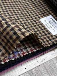 MH6511-CB Lainage peigné laine et mohair fabriqué au Japon (style Tonic) à carreaux marron camel[Textile] HOSOI SYOJI Images supplémentaires
