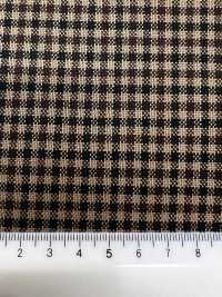 MH6511-CB Lainage peigné laine et mohair fabriqué au Japon (style Tonic) à carreaux marron camel[Textile] HOSOI SYOJI Images supplémentaires