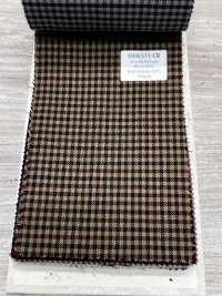 MH6511-CB Lainage peigné laine et mohair fabriqué au Japon (style Tonic) à carreaux marron camel[Textile] HOSOI SYOJI Images supplémentaires