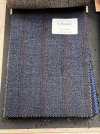 LP6606 Loro Piana bleu marine × rayure rouge[Tissu] HOSOI SYOJI Images supplémentaires