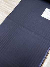 PR6531-NV Standard haut de gamme fabriqué au Japon Super 120's à simple fil rayé stretch bleu marine[Textile] HOSOI SYOJI Images supplémentaires