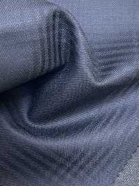 PR6531-NV Standard haut de gamme fabriqué au Japon Super 120's à simple fil rayé stretch bleu marine[Textile] HOSOI SYOJI Images supplémentaires