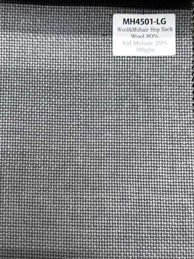 MH4501-LG Hopsack mohair standard fabriqué au Japon gris clair