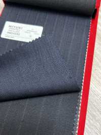 4MG4550 26AW MARUNOUCHI Sergé rayé bleu marine[Textile] Filatures De Laine Miyuki Images supplémentaires
