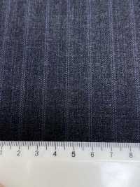 4ML4445 26AW THE CITY Sergé rayé gris charbon et gris ciel[Textile] Filatures De Laine Miyuki Images supplémentaires