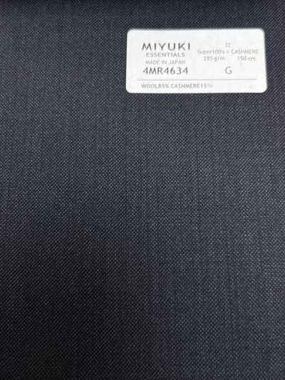 4MR4634 26AW Super100's × Cachemire bleu marine uni