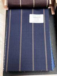 AR6551 ARISTON Super130's bleu marine × rayures marron[Textile] HOSOI SYOJI Images supplémentaires