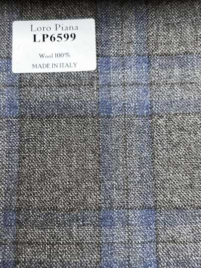 LP6599 Loro Piana à carreaux marron et bleu
