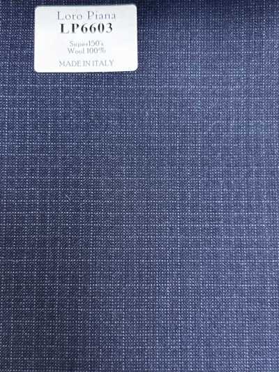 LP6603 Loro Piana Super 150's à carreaux bleu marine