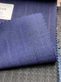 LV6168 LANVIN COLLECTION Rayure bleu marine Super120's[Tissu] HOSOI SYOJI Images supplémentaires