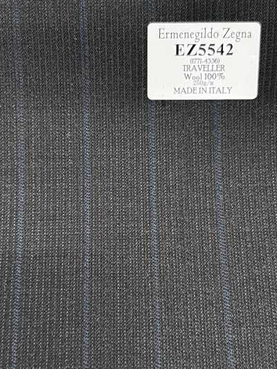EZ5542 Ermenegildo Zegna TRAVELLER Rayure grise x bleu saxon