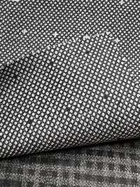 DM6144 DORMEUIL QUEEN Super 100's motif sashiko noir et blanc[Tissu] HOSOI SYOJI Images supplémentaires