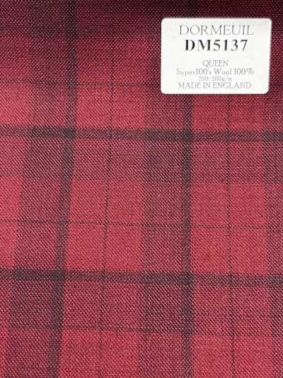 DM5137 DORMEUIL QUEEN Super 100 en carreaux rouges