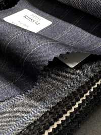 RD5654 REDA Rayure bleu marine et marron[Tissu] HOSOI SYOJI Images supplémentaires