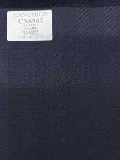 CN6567 CANONICO Super 110's rayure bleu marine foncé