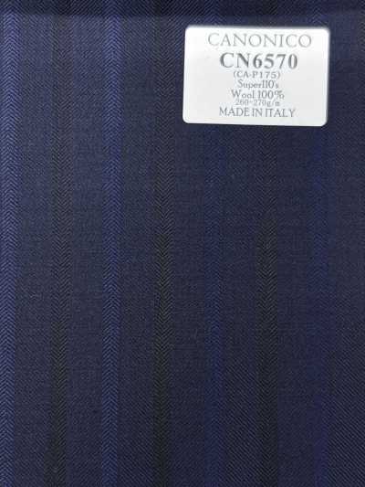 CN6570 CANONICO Super 110's rayure bleu marine