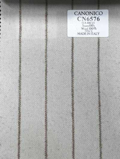 CN6576 CANONICO Super 110's rayure ivoire × beige