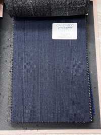 CN5577 CANONICO Super 110's rayure bleu marine[Textile] HOSOI SYOJI Images supplémentaires