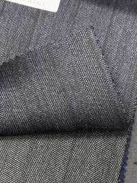CN5580 CANONICO Super110's bleu marine à rayures marron[Textile] HOSOI SYOJI Images supplémentaires