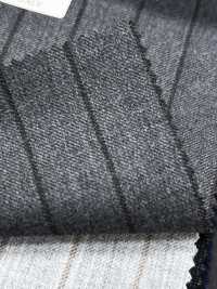 CN5583 CANONICO Super 110's à rayures gris et marron[Textile] HOSOI SYOJI Images supplémentaires