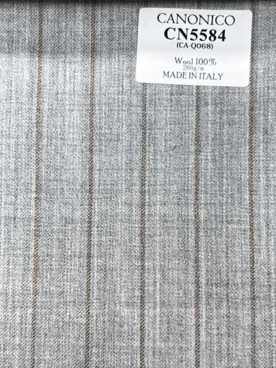 CN5584 CANONICO Super110's rayure gris clair x beige