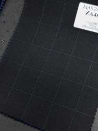 ZA4641 MARZOTTO Super 110's à carreaux brodés noir et bleu[Tissu] HOSOI SYOJI Images supplémentaires