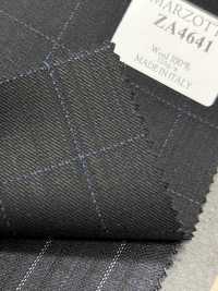 ZA4641 MARZOTTO Super 110's à carreaux brodés noir et bleu[Tissu] HOSOI SYOJI Images supplémentaires